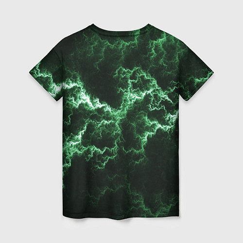 Женская футболка Lightning green line / 3D-принт – фото 2