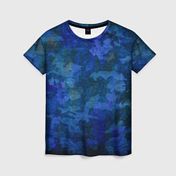 Женская футболка Абстракция - blue uniform camouflage