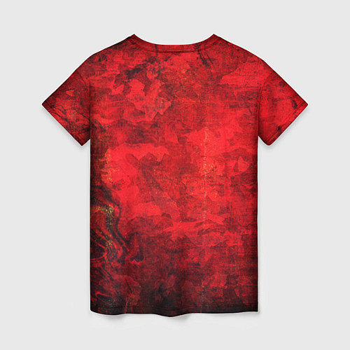 Женская футболка Абстракция - red shabby wall / 3D-принт – фото 2