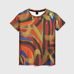 Женская футболка Zigzags on orange
