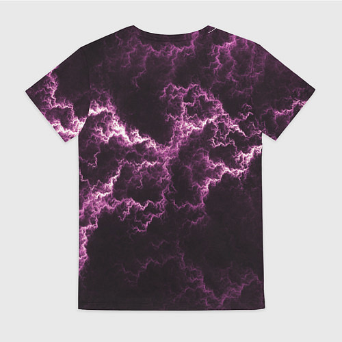 Женская футболка Lightning pink glow / 3D-принт – фото 2
