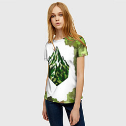 Футболка женская Камуфляж альпениста, цвет: 3D-принт — фото 2