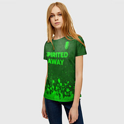 Футболка женская Spirited Away - green gradient посередине, цвет: 3D-принт — фото 2