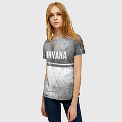Футболка женская Nirvana - grey gradient посередине, цвет: 3D-принт — фото 2