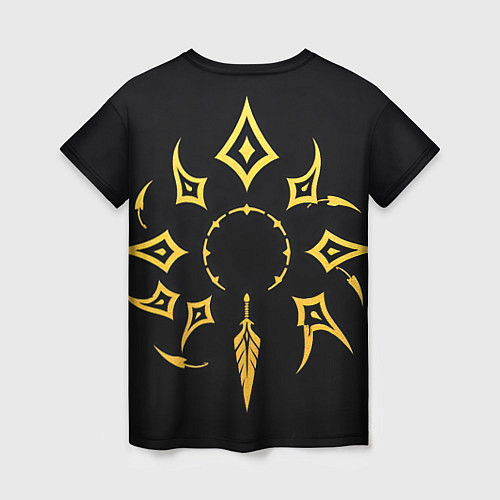 Женская футболка Этнический паттерн на черном / 3D-принт – фото 2