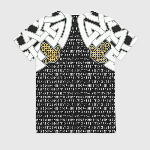 Женская футболка Узор рун и символов / 3D-принт – фото 2