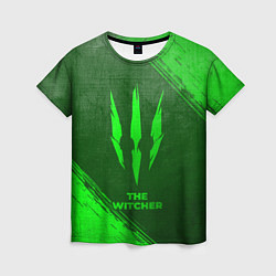 Женская футболка The Witcher - green gradient
