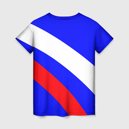 Женская футболка Россия с гербом и цветами флага / 3D-принт – фото 2