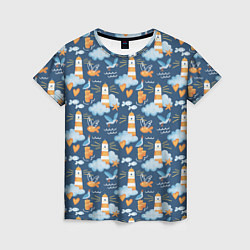 Футболка женская Маяк в облаках, цвет: 3D-принт