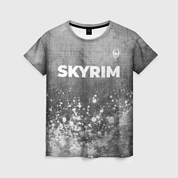 Футболка женская Skyrim - grey gradient посередине, цвет: 3D-принт