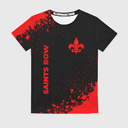 Женская футболка Saints Row - red gradient вертикально