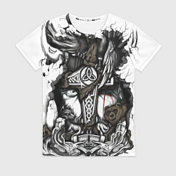 Футболка женская Языческий бог воинов, цвет: 3D-принт