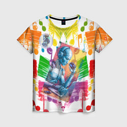 Женская футболка История развития звуковых носителей на марках