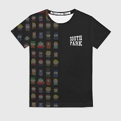 Футболка женская Персонажи Южный парк и лого, цвет: 3D-принт