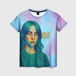 Футболка женская Билли Айлиш из мозаики, цвет: 3D-принт