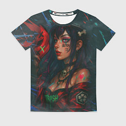 Футболка женская Девушка с маской киберпанк, цвет: 3D-принт
