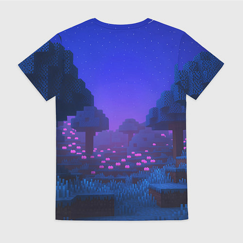 Женская футболка Ночной лес Minecraft с сердечком луной / 3D-принт – фото 2
