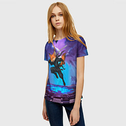 Футболка женская Лис ниндзя в прыжке, цвет: 3D-принт — фото 2