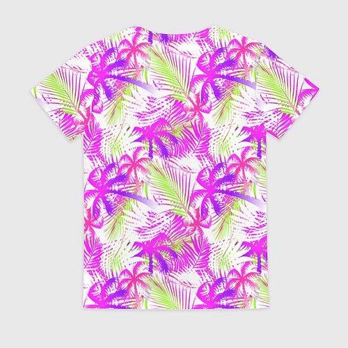 Женская футболка Palm tree pink / 3D-принт – фото 2
