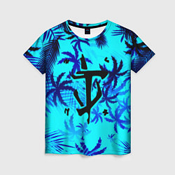 Женская футболка Doom неоновые тропики