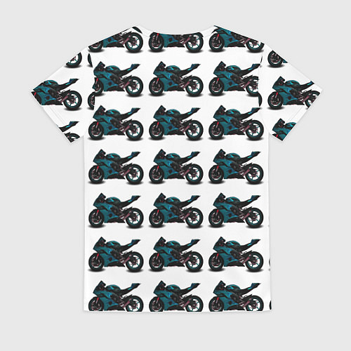 Женская футболка Motorbike blue / 3D-принт – фото 2