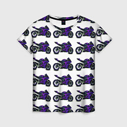 Футболка женская Motorcycle purple gloss, цвет: 3D-принт