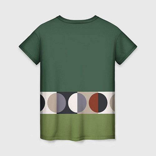 Женская футболка Луна Малевича сосновый зеленый / 3D-принт – фото 2