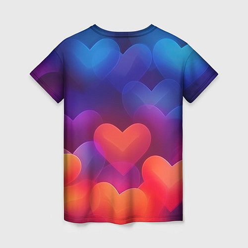 Женская футболка Lana Del Rey на фоне сердечек / 3D-принт – фото 2