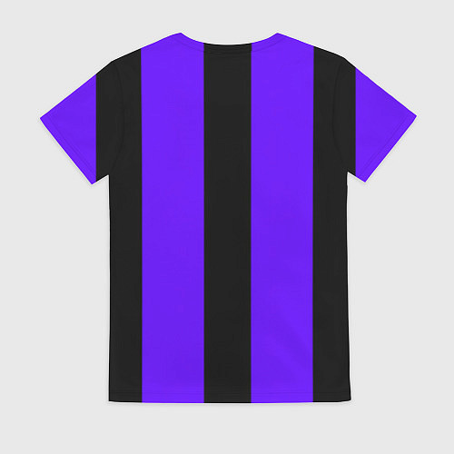 Женская футболка Color purple black stripes / 3D-принт – фото 2