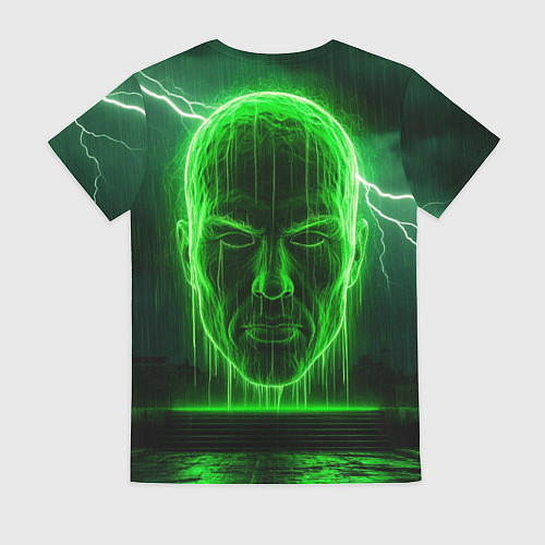 Женская футболка Неоновая голова / 3D-принт – фото 2
