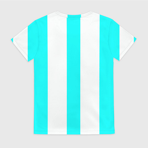Женская футболка Color light blue white lines / 3D-принт – фото 2