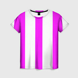 Женская футболка Color white pink lines