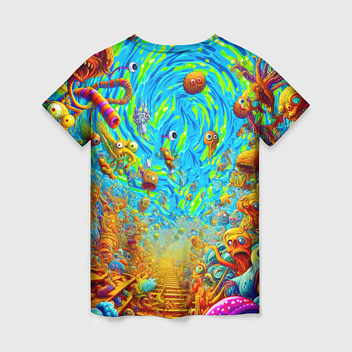 Женская футболка Кошмарный сон Рика Санчеса - нейроарт фантазия / 3D-принт – фото 2