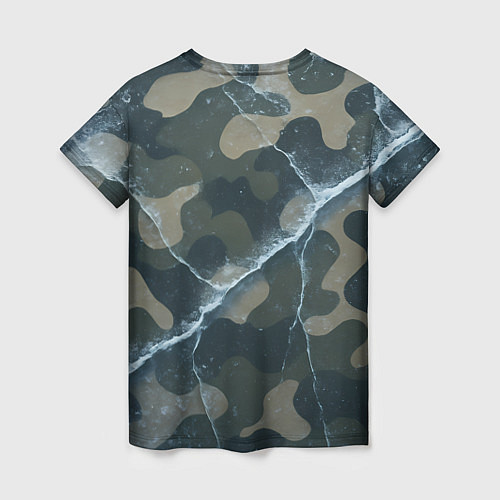 Женская футболка ВМФ волк на камуфляже / 3D-принт – фото 2