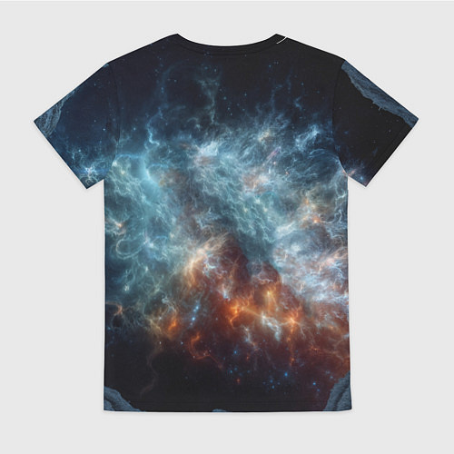 Женская футболка Космонавт парит в космосе среди звезд / 3D-принт – фото 2
