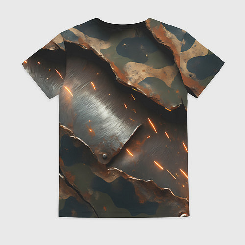 Женская футболка ВМФ медведь у штурвала на фоне камуфляжа / 3D-принт – фото 2