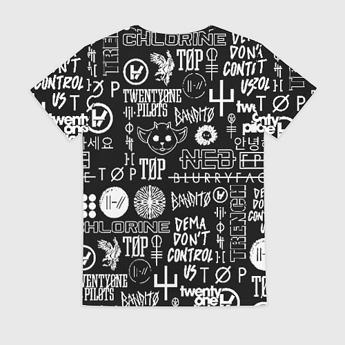 Женская футболка Twenty one pilots rock logo / 3D-принт – фото 2