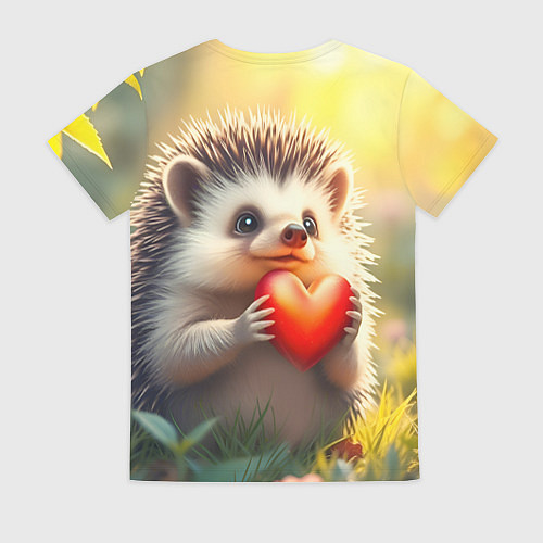 Женская футболка Милаха ёжик влюблён / 3D-принт – фото 2