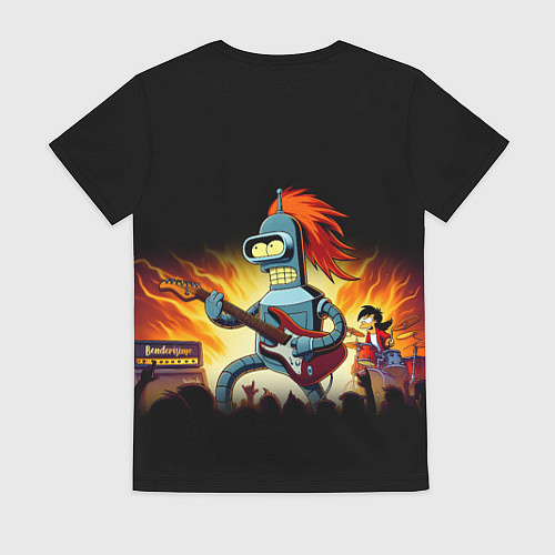 Женская футболка Bender is a hard rock guitarist - Futurama / 3D-принт – фото 2