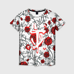 Женская футболка Doom розы