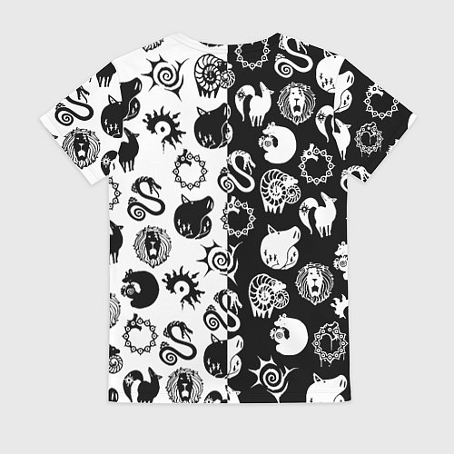 Женская футболка Doom anime black pattern / 3D-принт – фото 2