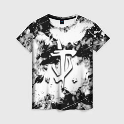 Женская футболка Doom краски всплеск белые