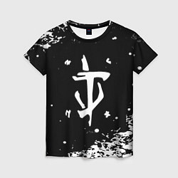 Женская футболка Doom белый всплеск красок