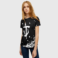 Футболка женская Doom белый всплеск красок, цвет: 3D-принт — фото 2