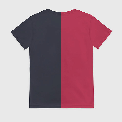 Женская футболка Солнце красно-синее / 3D-принт – фото 2