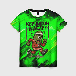 Футболка женская Корнишон в деле - спортсмен, цвет: 3D-принт