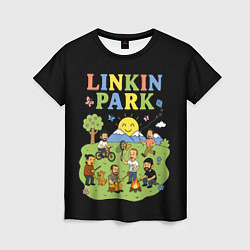 Женская футболка Linkin Park, мультяшный стиль