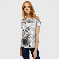 Футболка женская Древний воин с топором и медведь, цвет: 3D-принт — фото 2