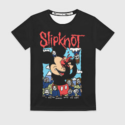 Футболка женская Слипкнот и Микки Маус - I push my fingers into my, цвет: 3D-принт
