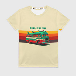 Женская футболка Ретро автобус ЗИЛ поп-арт